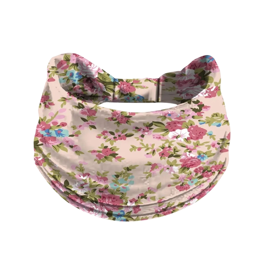 Boho Floral Headband Pink Vintage Flower Hair Wrap Cottagecore Accessories